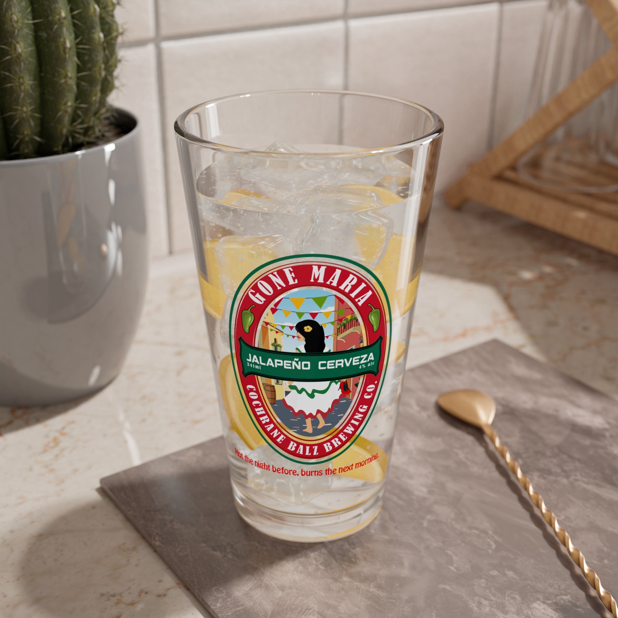 16oz Jalapeño Cerveza Pint Glass