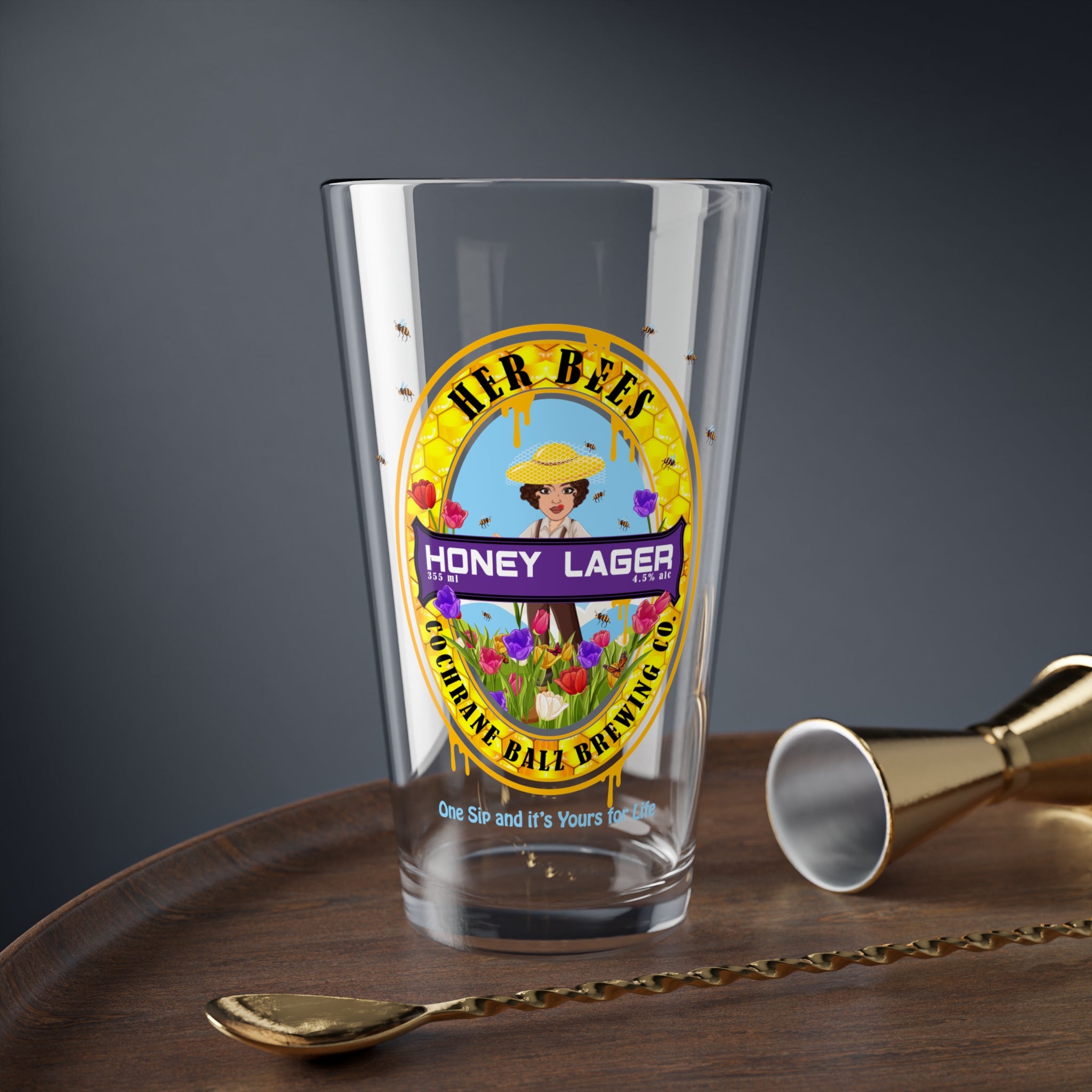 16oz Her Bees Pint Glass